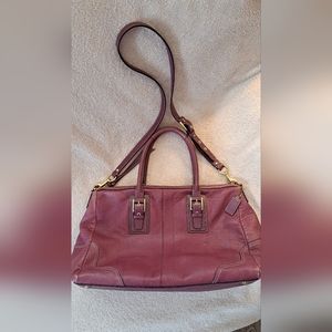 Coach Hamilton Pebble leather handbag in Plum color. Rare bag, clean inside.